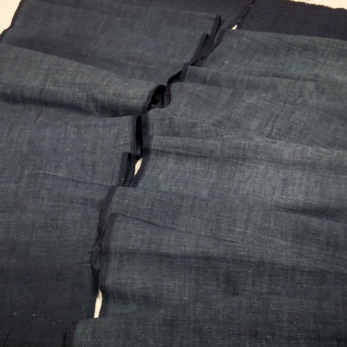 Early Meiji Medium Plain Indigo Dyed Handwoven Cotton