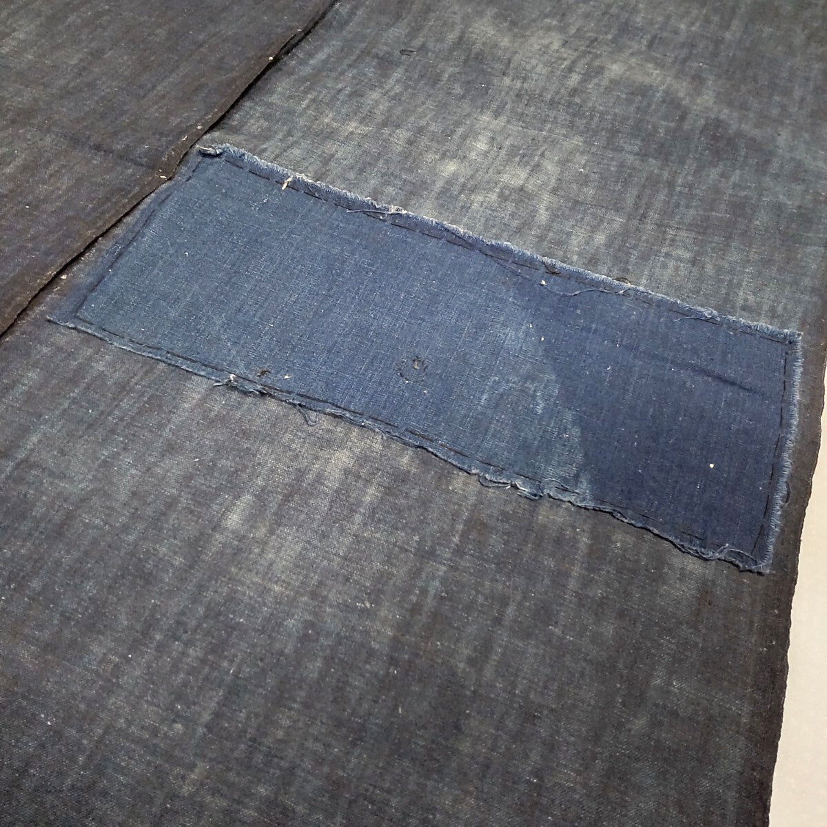 Early Meiji Medium Plain Indigo Dyed Handwoven Cotton