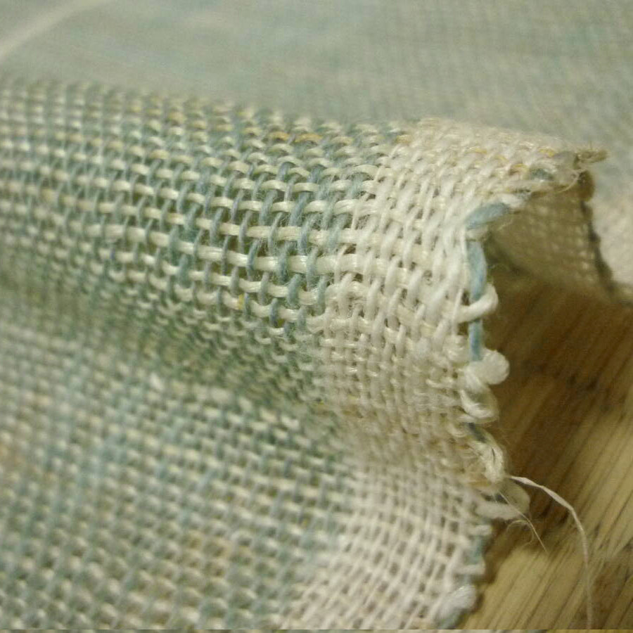Showa Pale Blue Striped Hand Woven Hemp Kaya Cloth