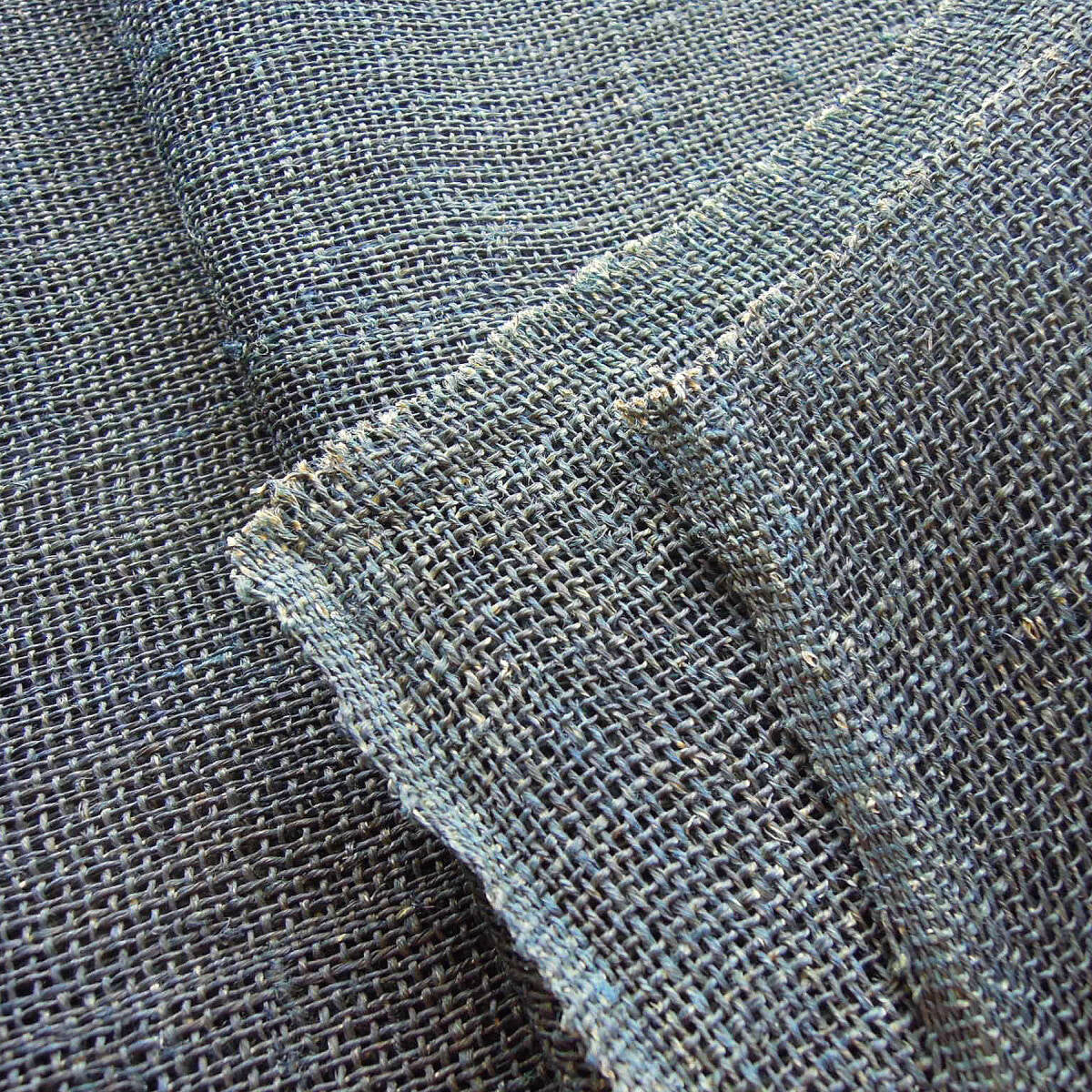 Meiji Period Indigo Dyed Linen Hemp Kogin Cloth