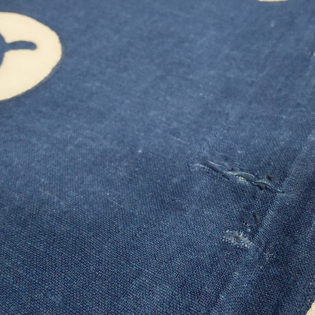 Taisho Indigo Dyed with Tsutsugaki Rice Resist Dye Chitose Village Fabric