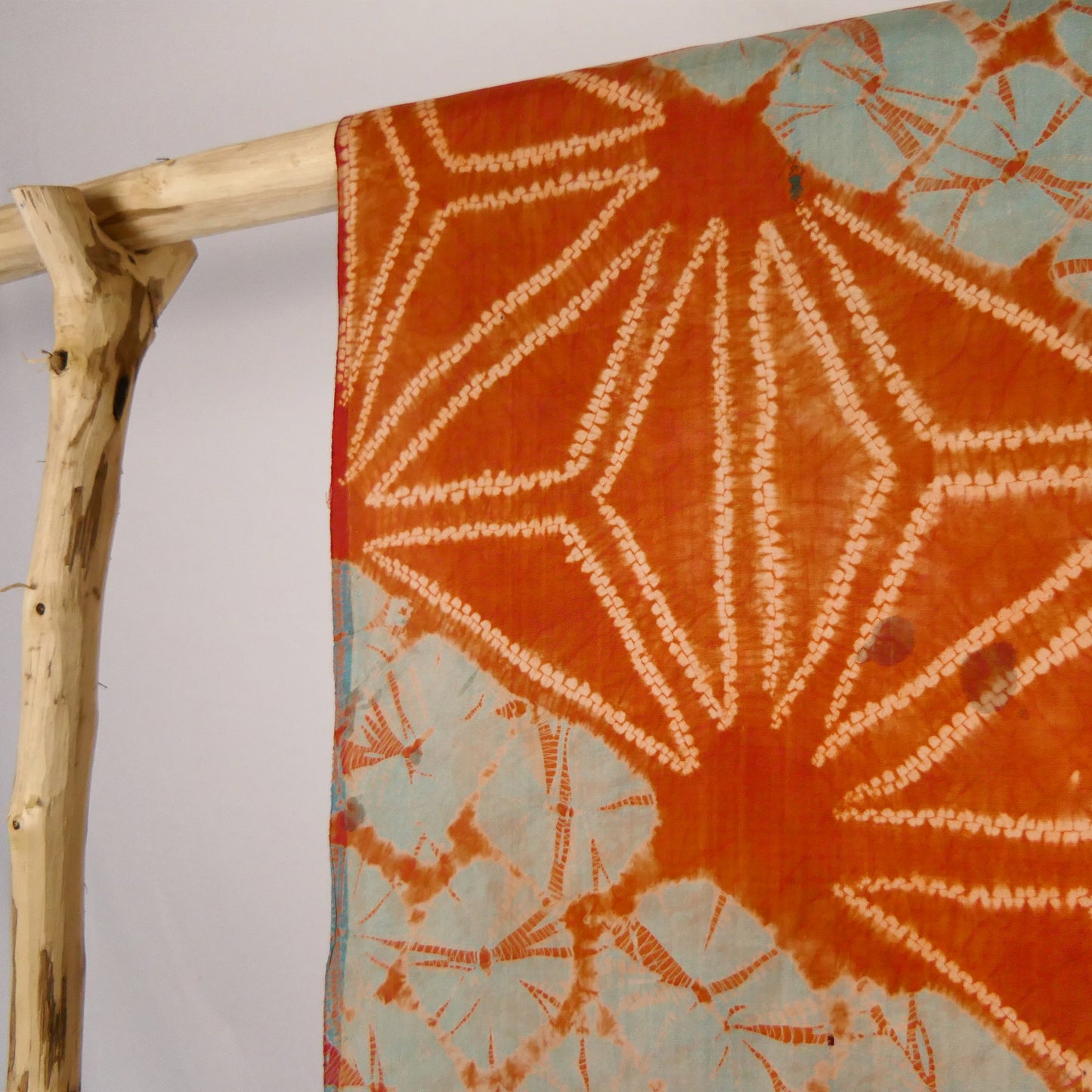 Red Shibori Tie Dye Silk Fabric