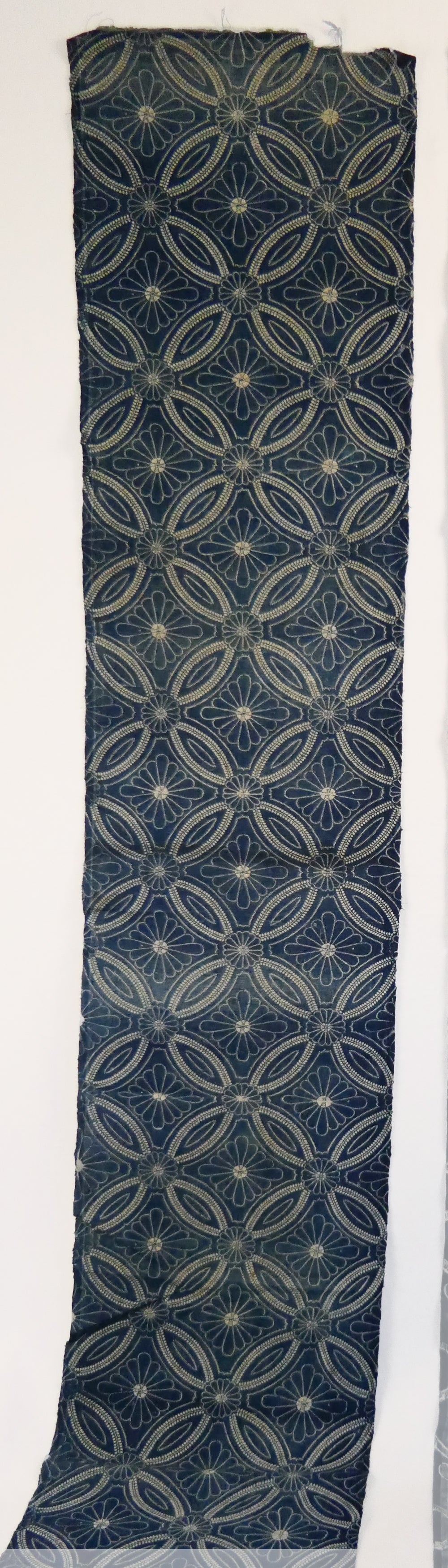 Meiji Indigo Dyed & Rice Resist Floral Fabric Design 5