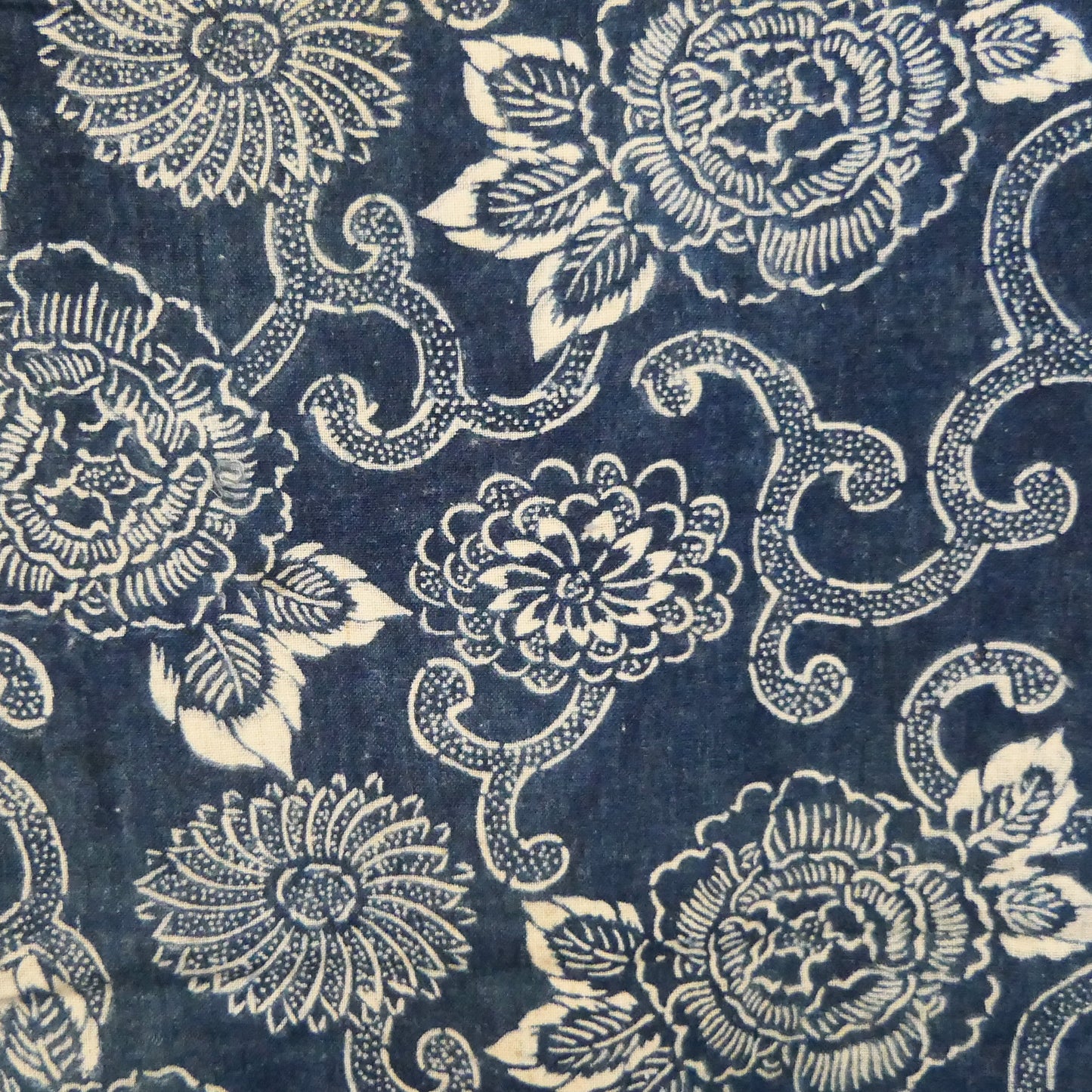 Meiji Indigo and Persimmon Dyed & Rice Resist Fabric Design 6