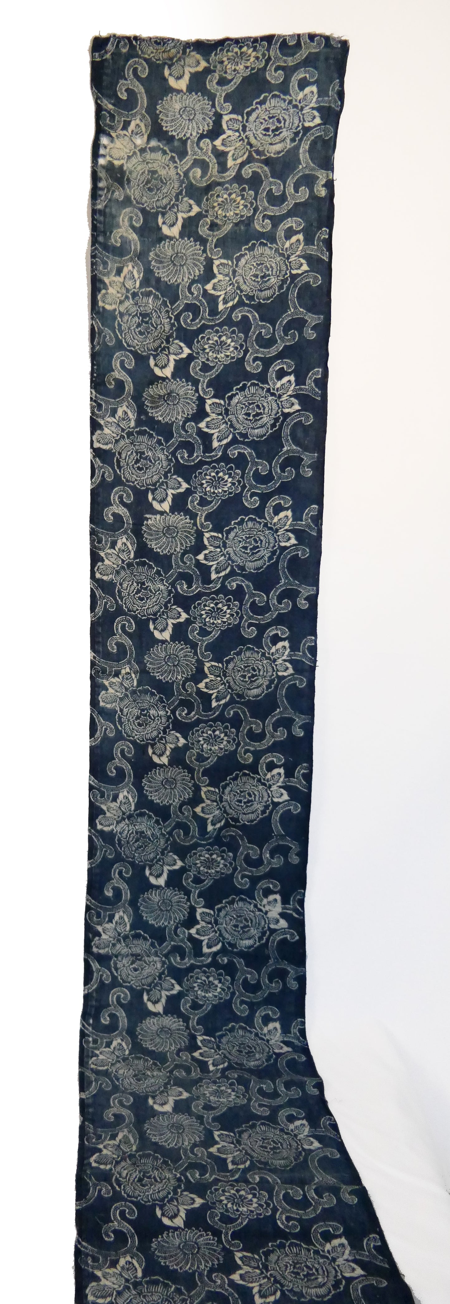 Meiji Indigo and Persimmon Dyed & Rice Resist Fabric Design 6