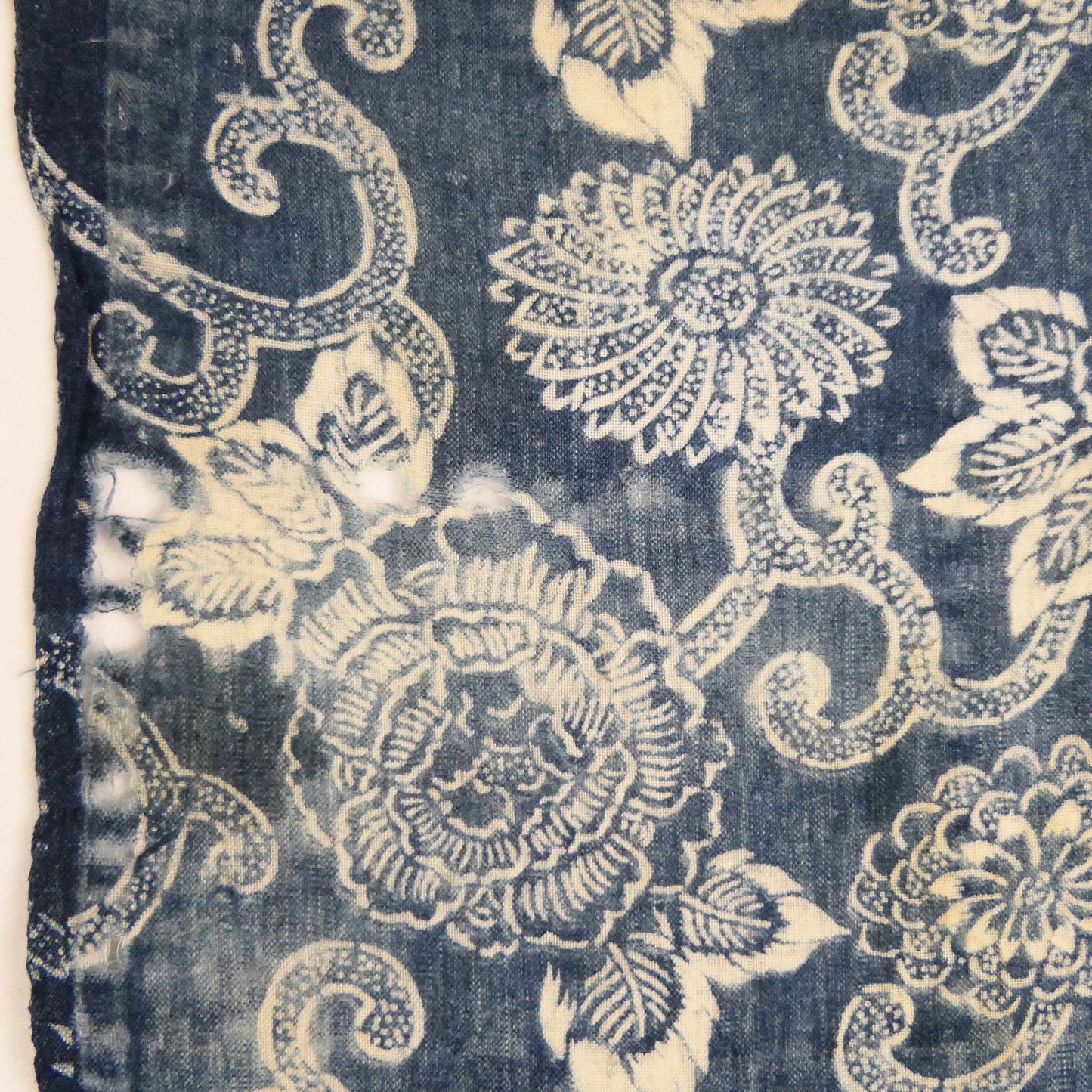 Meiji Indigo and Persimmon Dyed & Rice Resist Fabric Design 6