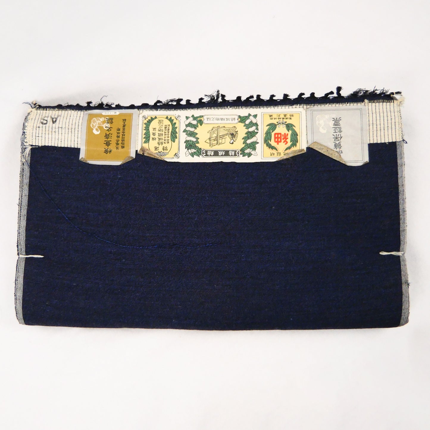 Vintage Dark Indigo Dyed Pure Silk Fabric Roll