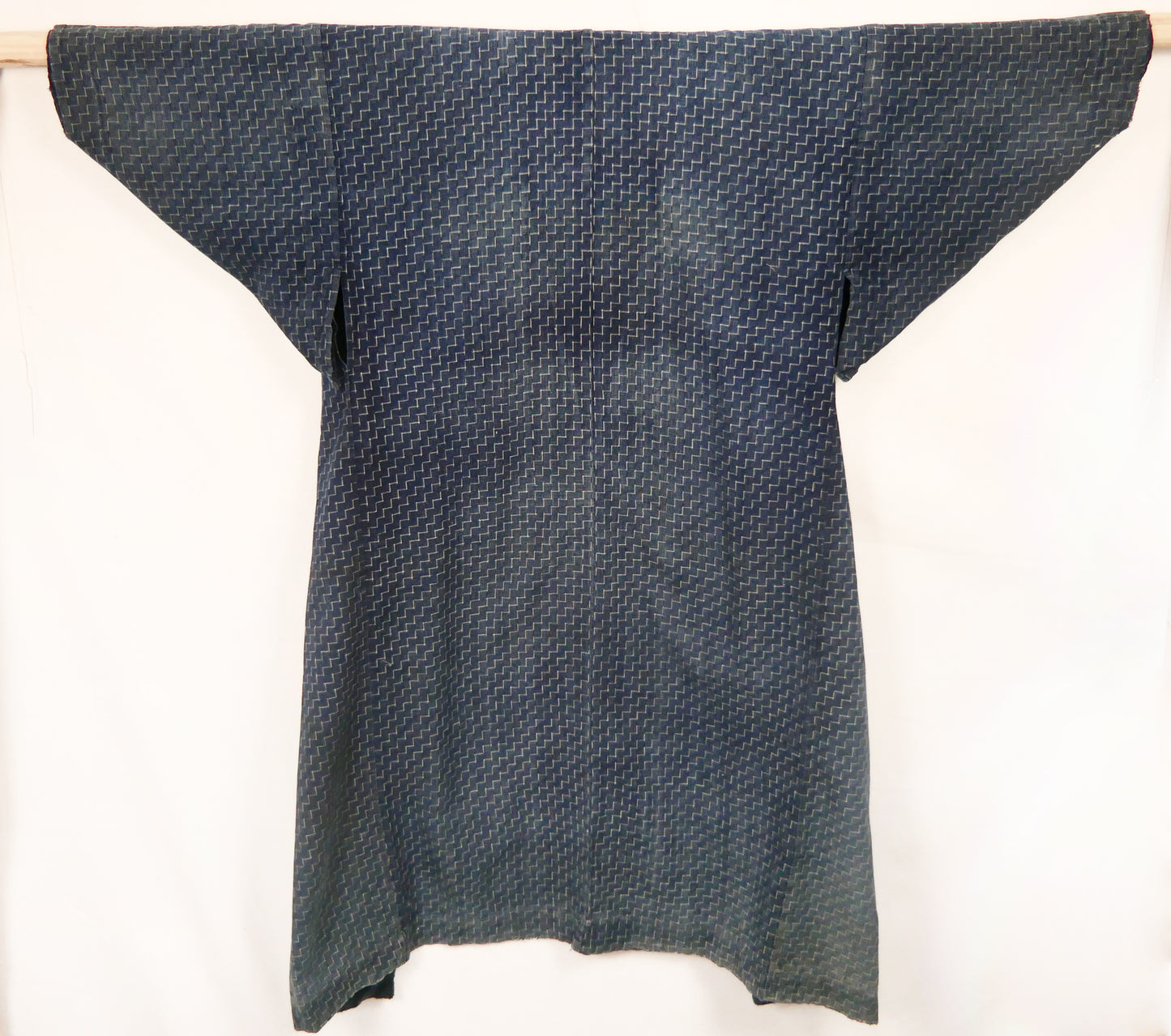Meiji Dan Tsunagi Pattern Indigo Dyed Cotton Noragi Kimono