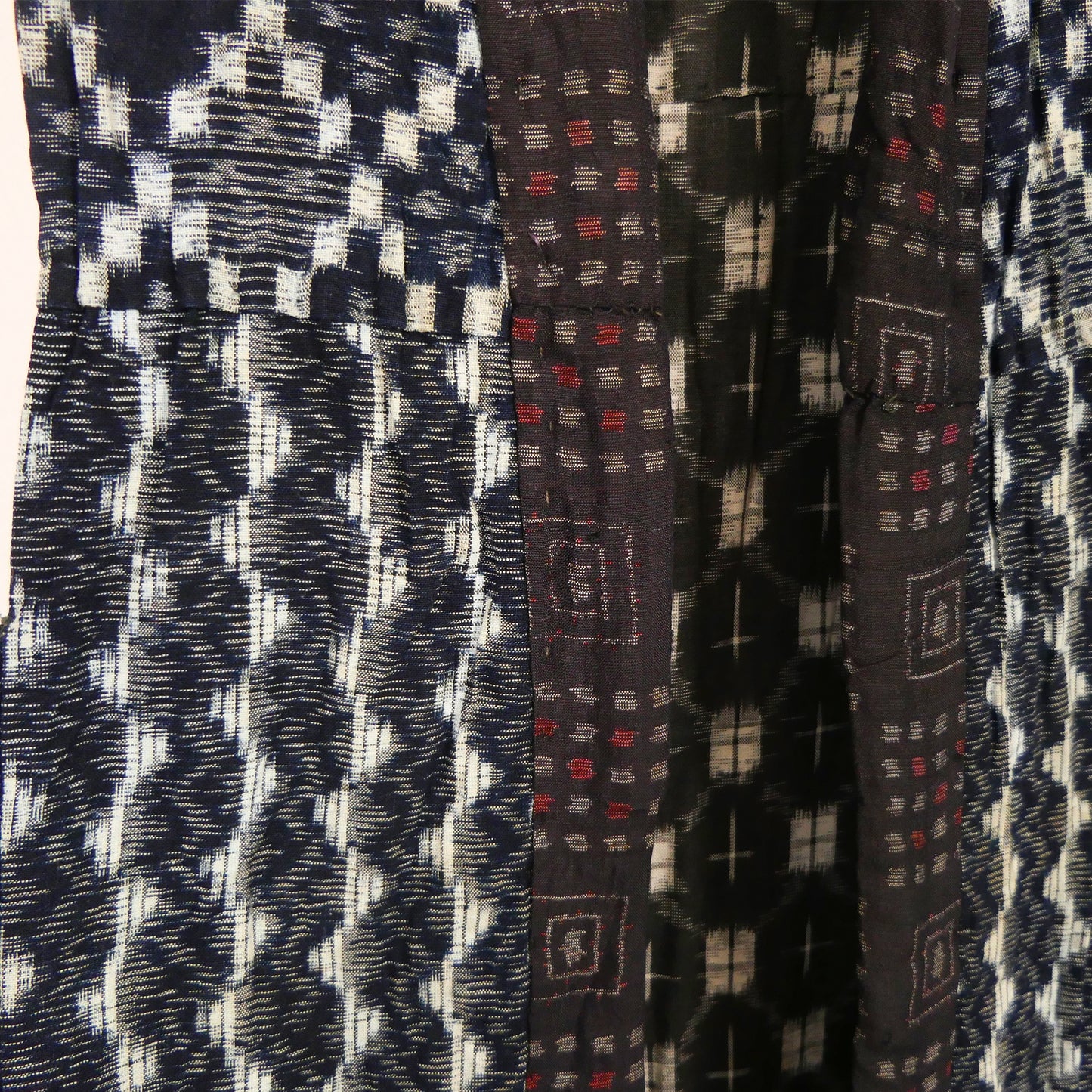 Vintage Showa Indigo Dyed Kasuri Boro Cotton Padded Waistcoat Vest