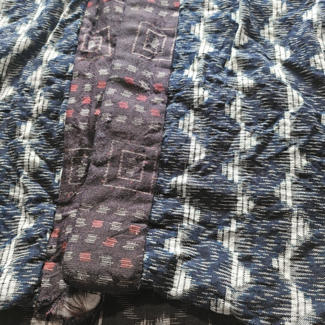 Vintage Showa Indigo Dyed Kasuri Boro Cotton Padded Waistcoat Vest