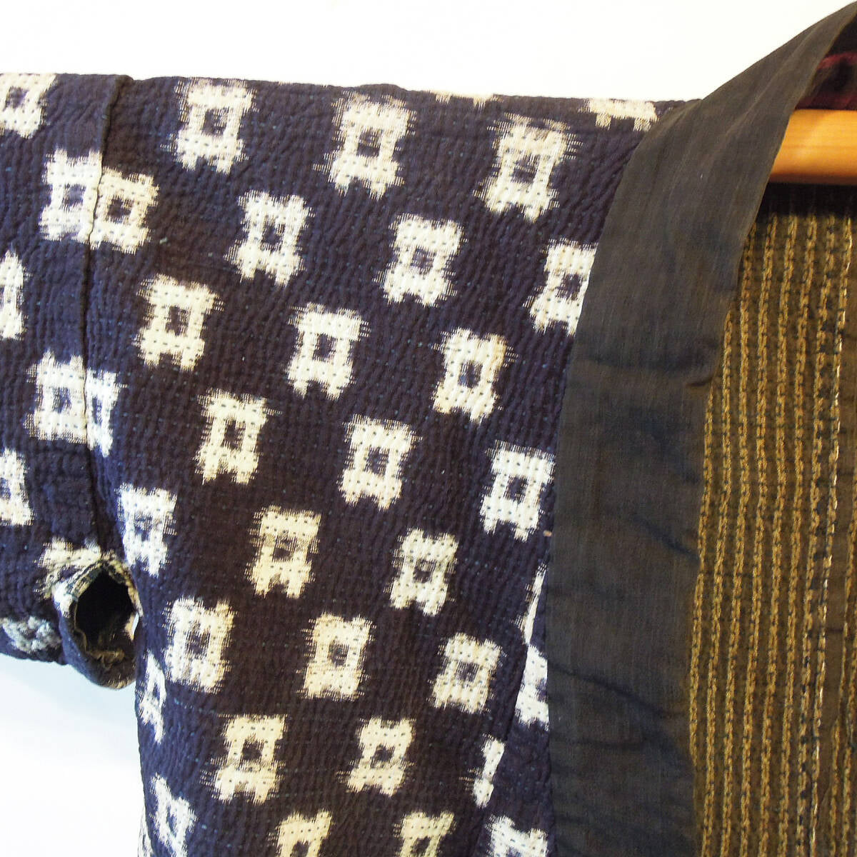 Tsugaru Tohoku Sashiko Kasuri Indigo Dyed Cotton Hanten Jacket