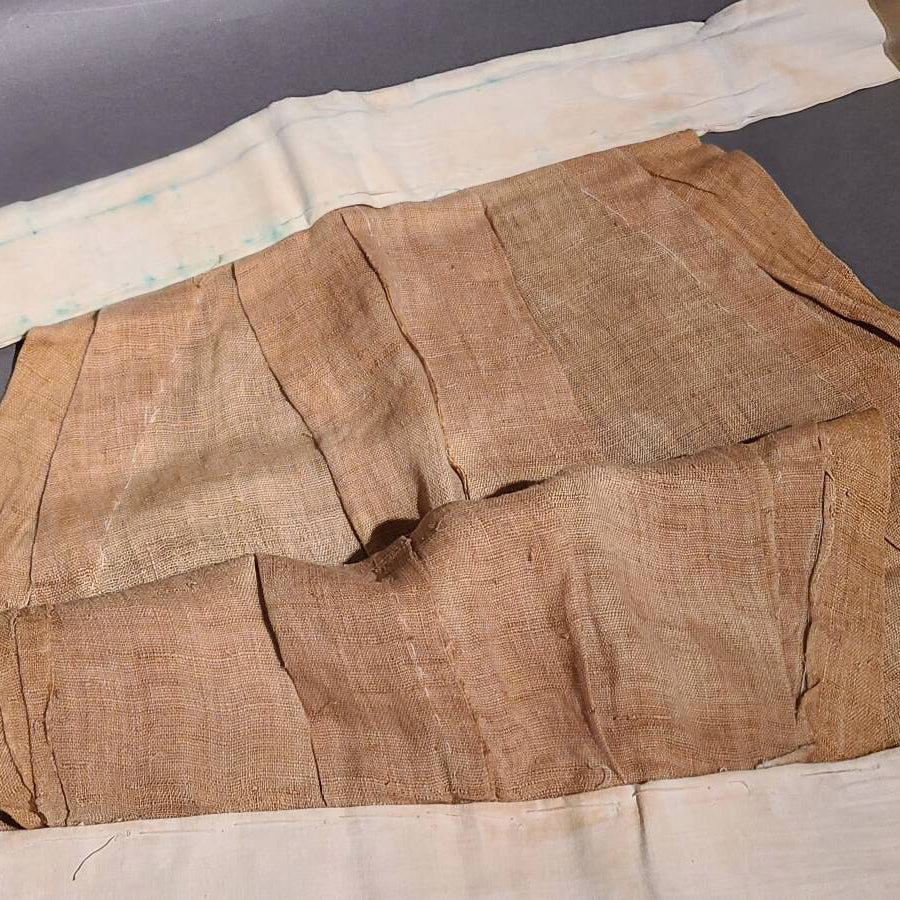Rare Edo Period Traditional Folk Persimmon Dye Hemp Lantern Andon Hakame Pants