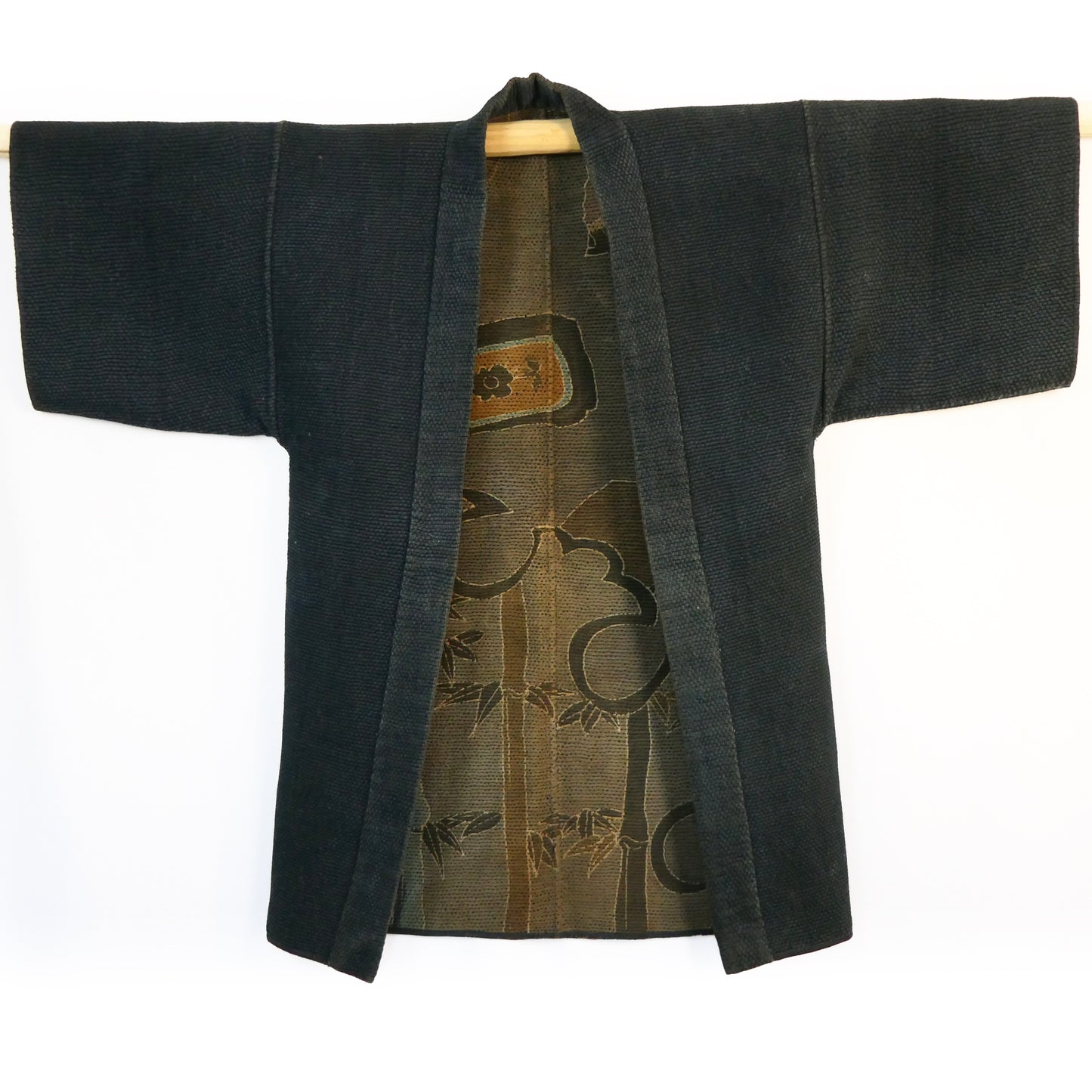 Rare Edo Period Bamboo Firefighters Hikeshi-Banten Hanten Jacket Tsutsugaki Reversible