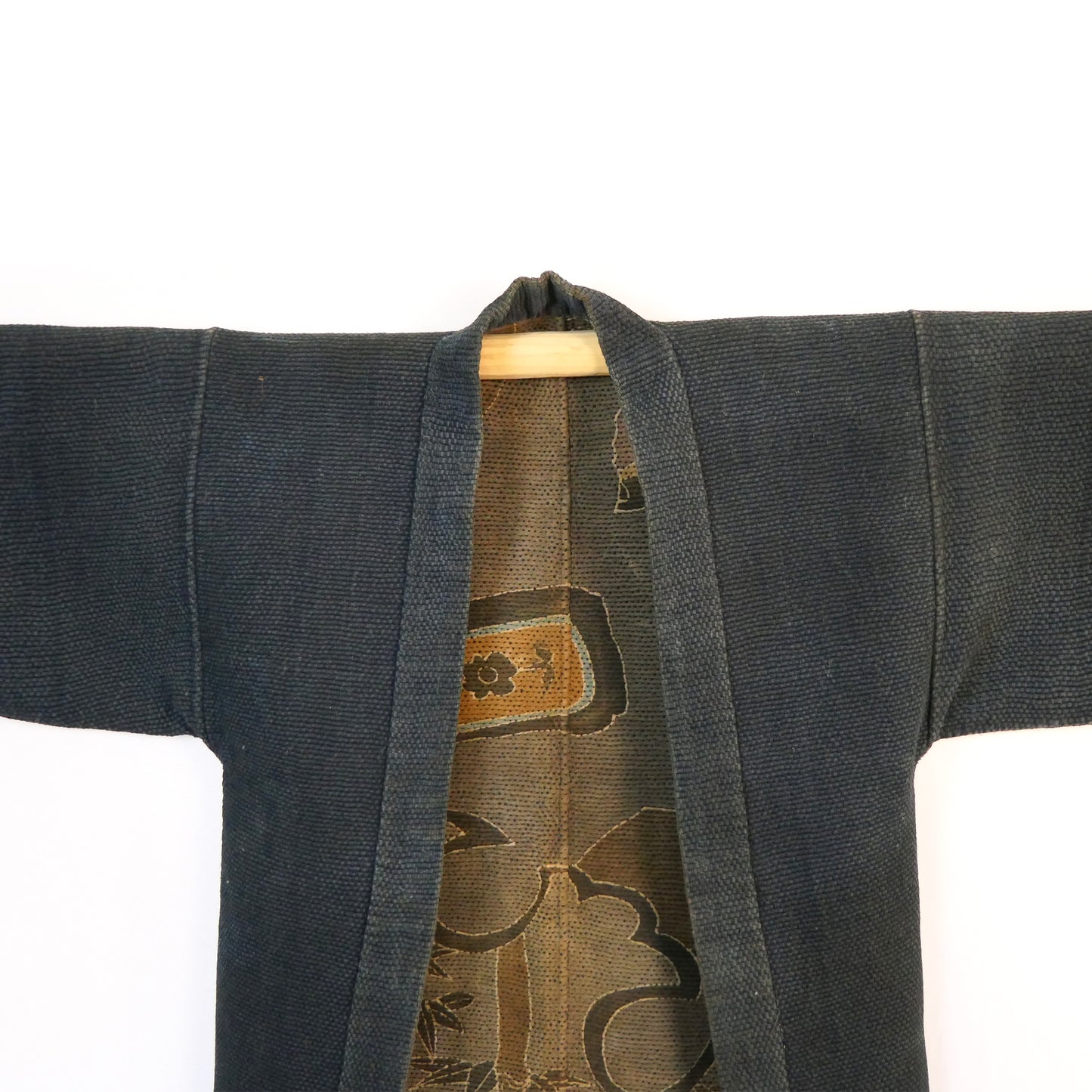 Rare Edo Period Bamboo Firefighters Hikeshi-Banten Hanten Jacket Tsutsugaki Reversible