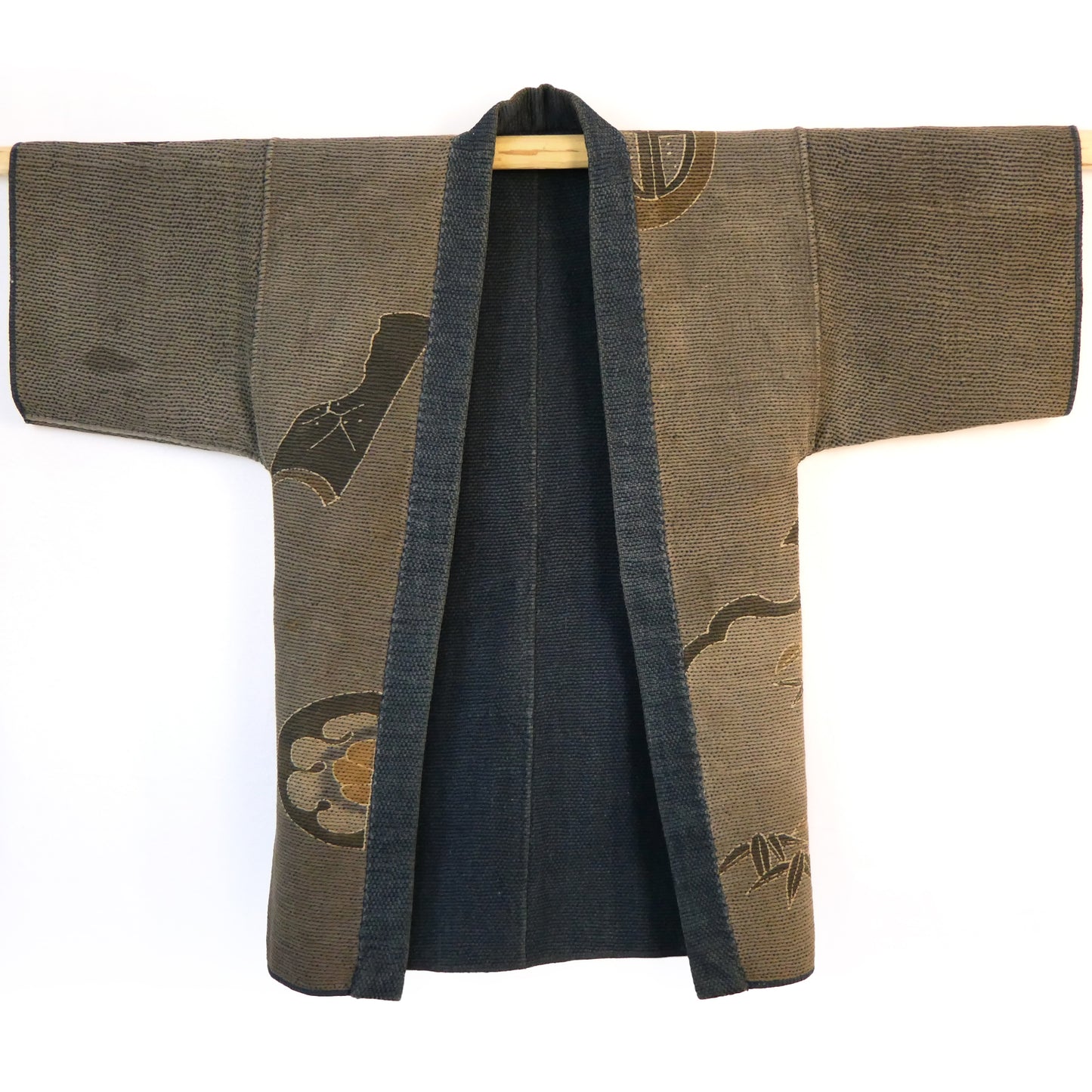Rare Edo Period Bamboo Firefighters Hikeshi-Banten Hanten Jacket Tsutsugaki Reversible