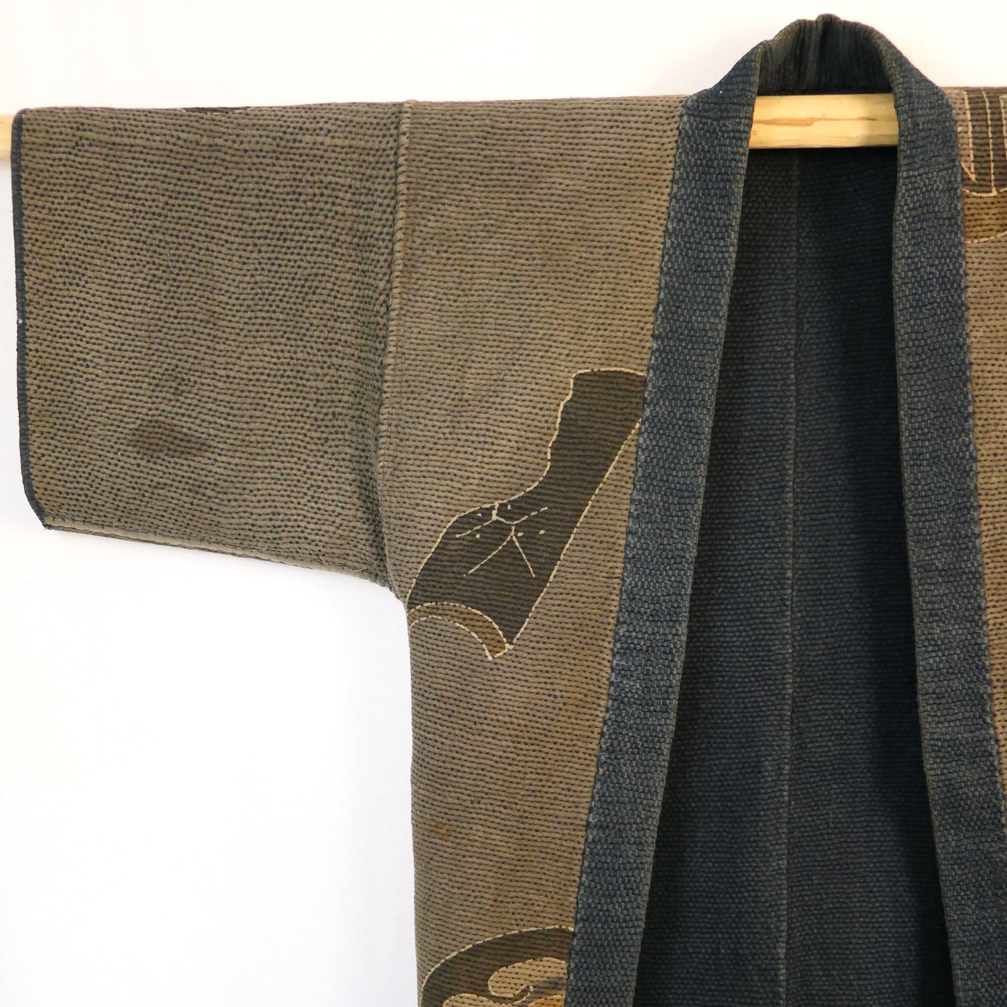 Rare Edo Period Bamboo Firefighters Hikeshi-Banten Hanten Jacket Tsutsugaki Reversible