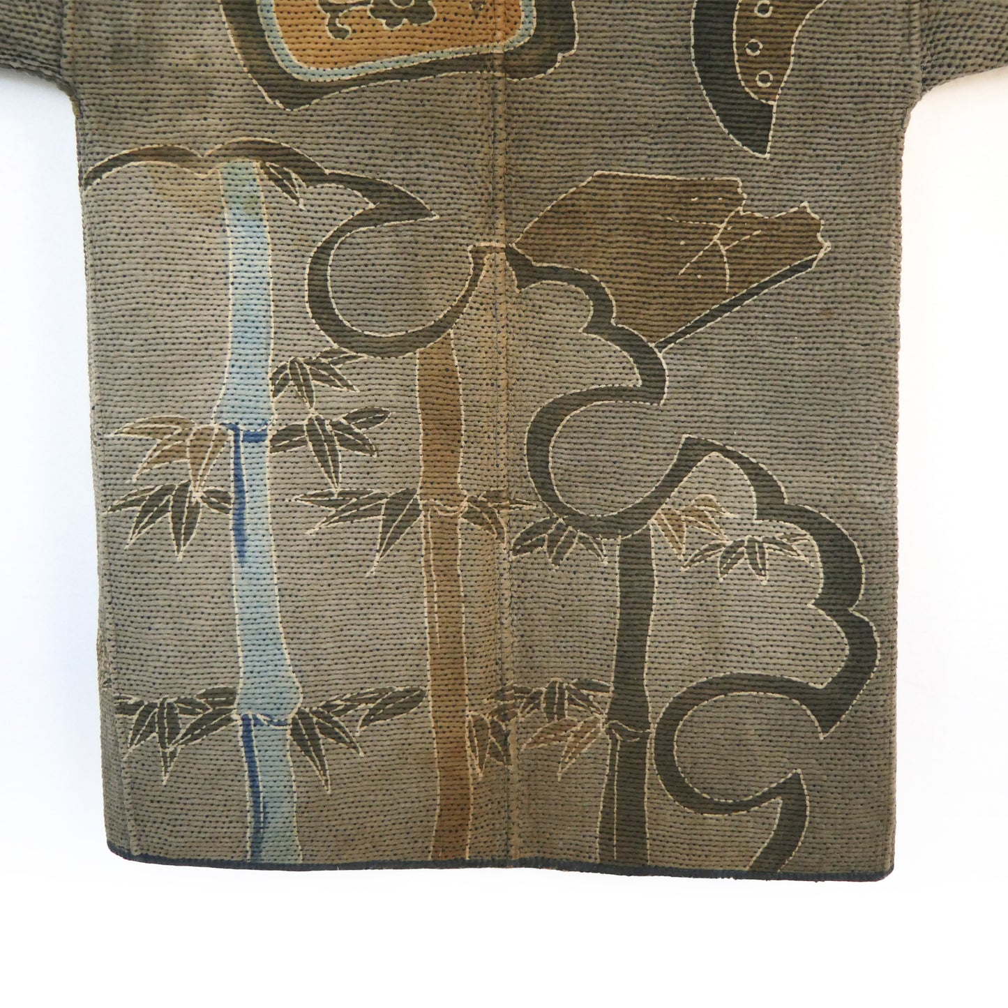 Rare Edo Period Bamboo Firefighters Hikeshi-Banten Hanten Jacket Tsutsugaki Reversible