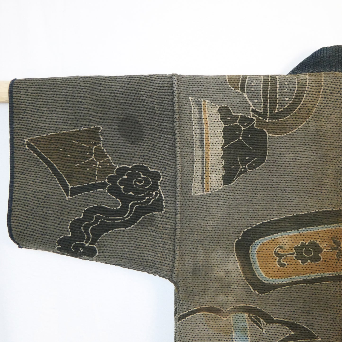 Rare Edo Period Bamboo Firefighters Hikeshi-Banten Hanten Jacket Tsutsugaki Reversible