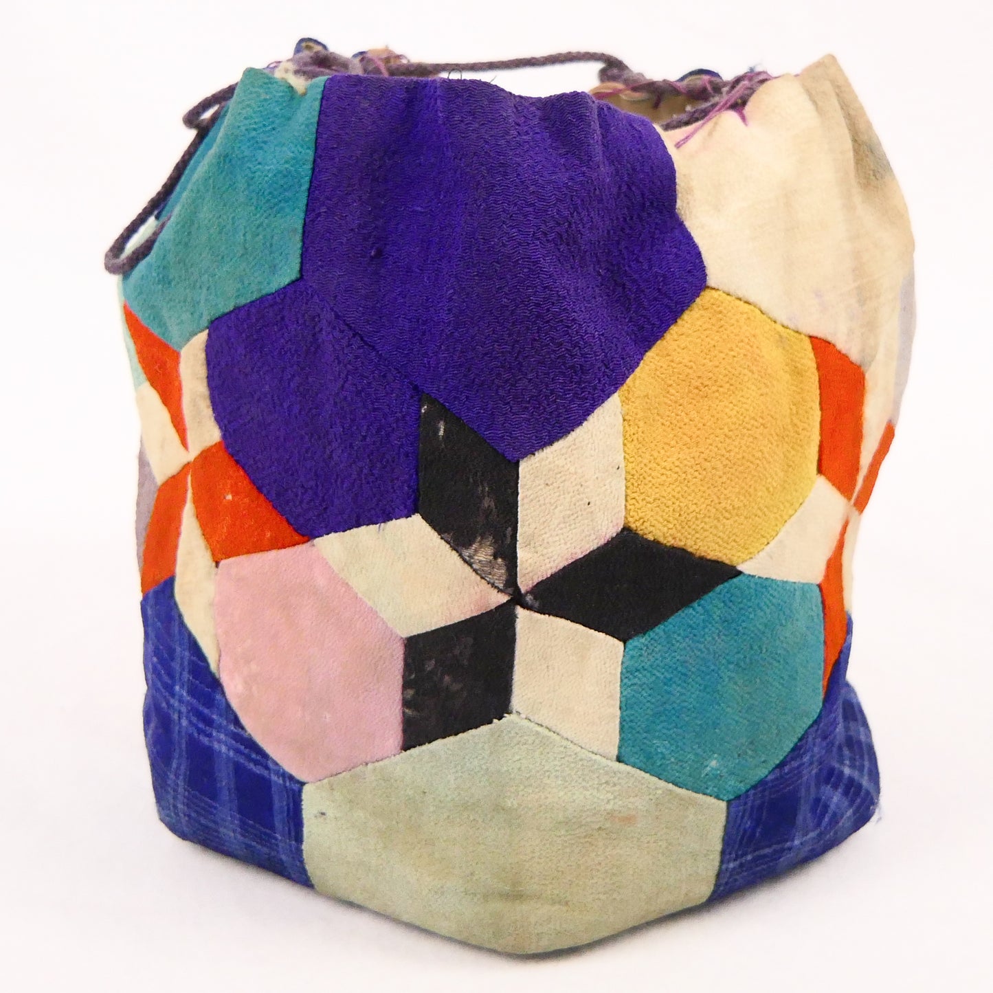 Chirimen Colourful Patchwork Drawstring Rice Bag