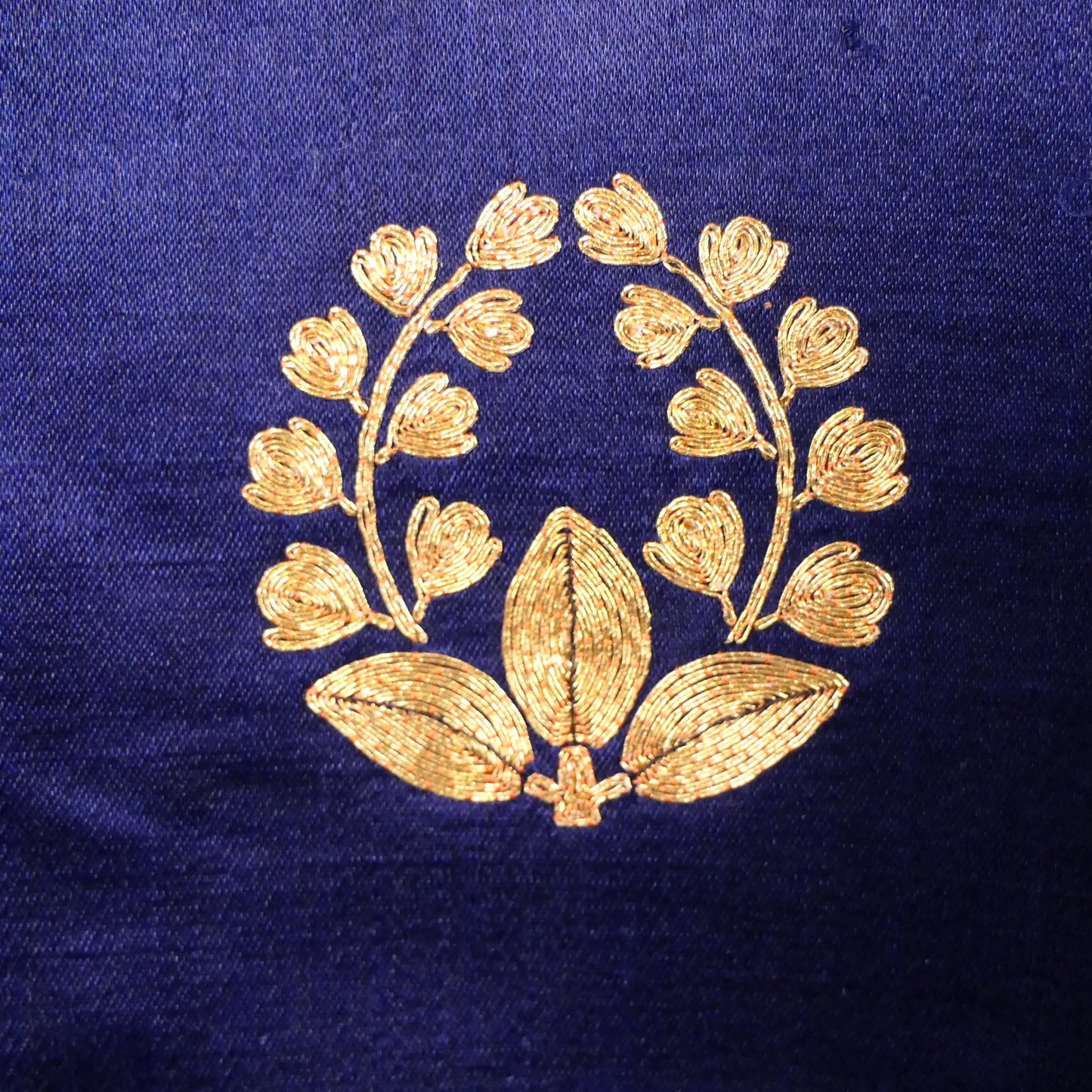 Japanese Antique Silk Satin Goldwork Embroidered Cloth Obi