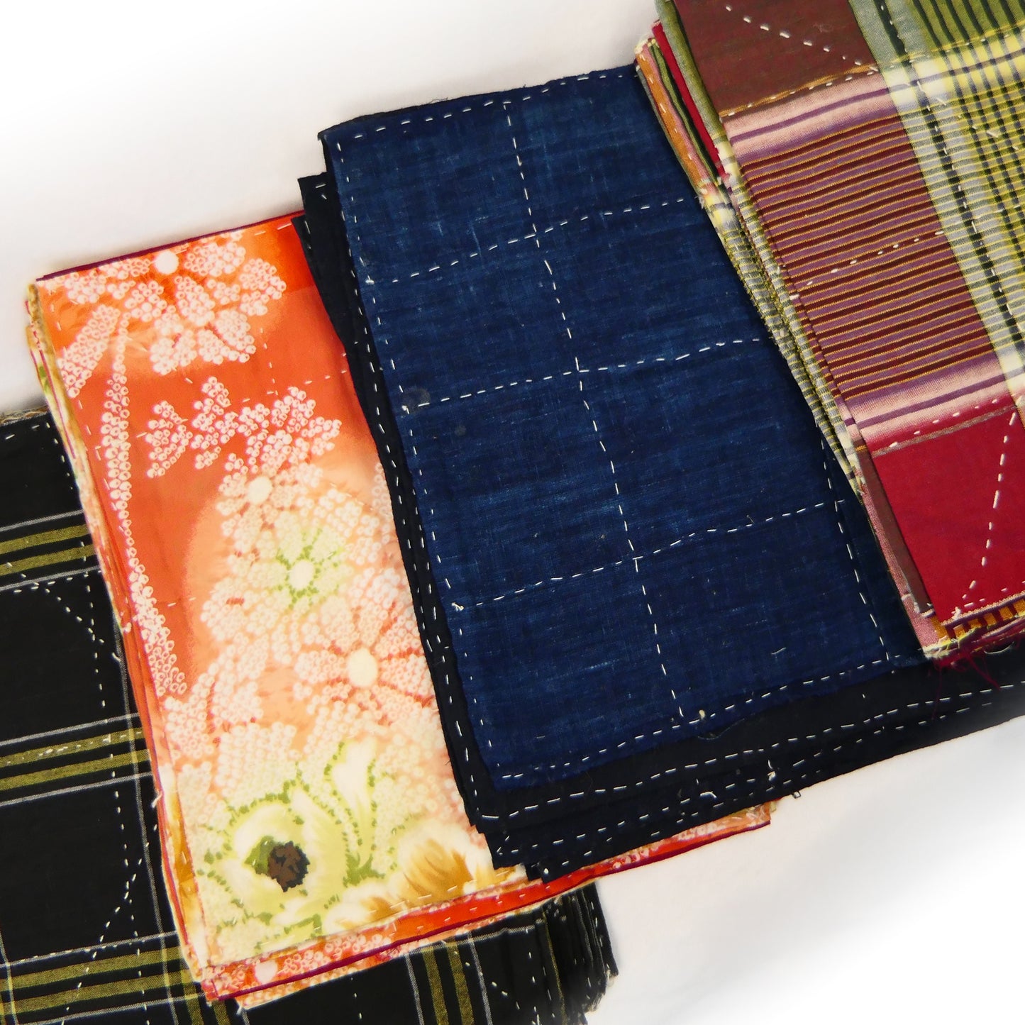 Vintage Japanese Zokin Dust Cloths with Sashiko Stitching