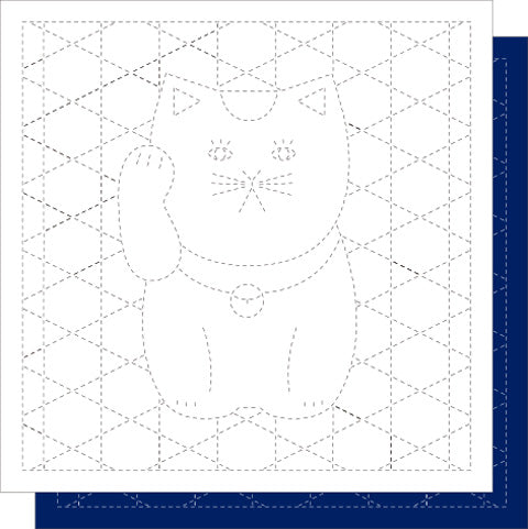 Daruma Sashiko Samplers - Moyou-zashi - continuous pattern