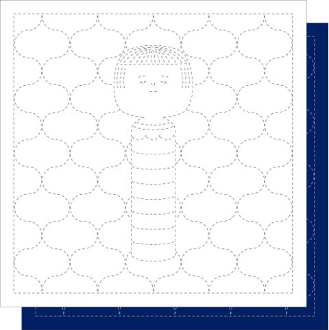 Daruma Sashiko Samplers - Moyou-zashi - continuous pattern