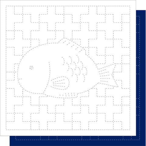 Daruma Sashiko Samplers - Moyou-zashi - continuous pattern