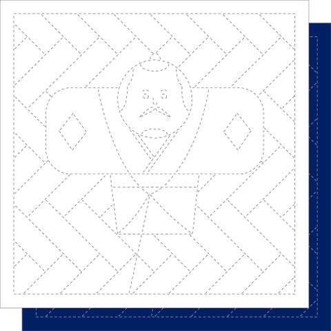 Daruma Sashiko Samplers - Moyou-zashi - continuous pattern