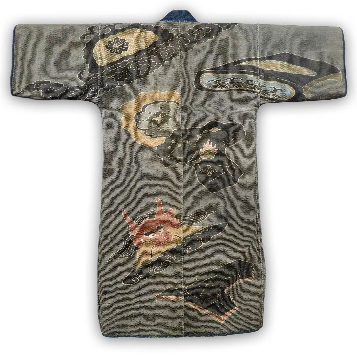 Rare Edo Period Dragon Firefighters Hikeshi-Banten Hanten Jacket Tsutsugaki Reversible