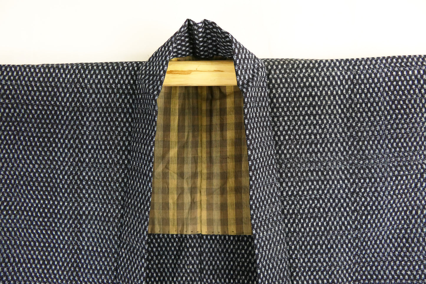 Antique Mens Hand Woven Indigo Dyed Kasuri Cotton Kimono