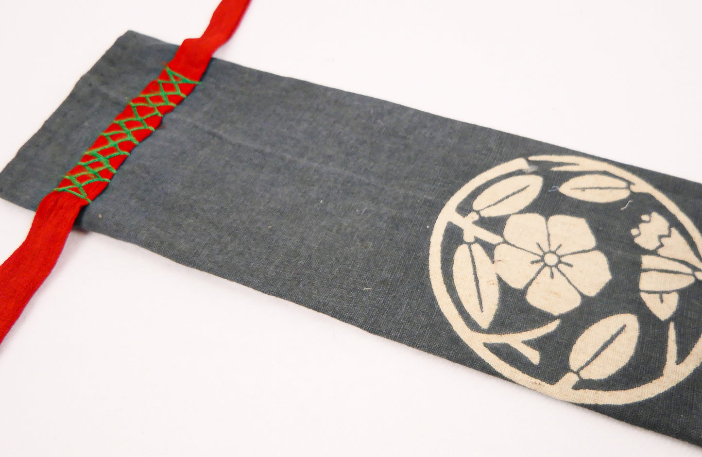 Vintage Japanese Indigo Dyed Saw Tool Sheath with Kamon
