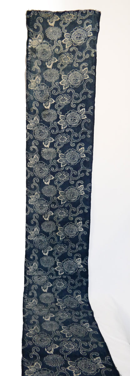 Meiji Indigo and Persimmon Dyed & Rice Resist Fabric Design 6