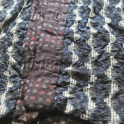 Vintage Showa Indigo Dyed Kasuri Boro Cotton Padded Waistcoat Vest