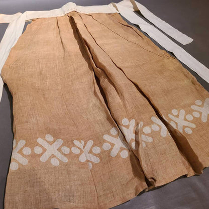 Rare Edo Period Traditional Folk Persimmon Dye Hemp Lantern Andon Hakame Pants