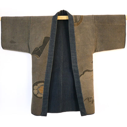 Rare Edo Period Bamboo Firefighters Hikeshi-Banten Hanten Jacket Tsutsugaki Reversible