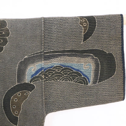 Rare Edo Period Bamboo Firefighters Hikeshi-Banten Hanten Jacket Tsutsugaki Reversible