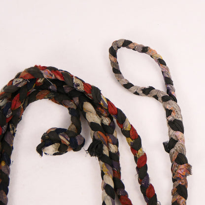 Early Meiji Japanese Folk Art Handmade Plaited Scrap Fabric Belts