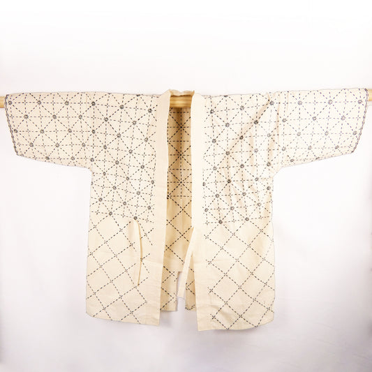 1940s Sashiko Cotton Mid length Kimono Jacket